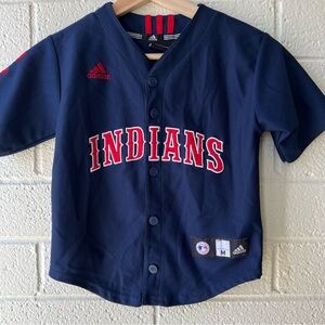 Cleveland Indians Jersey Youth Medium Blue Short Sleeve Adidas Jersey